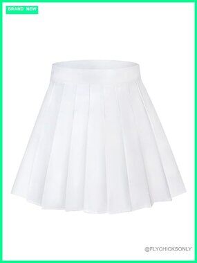 High Waisted Pleated Tennis Skirt A-Line Mini Skirt with Lining